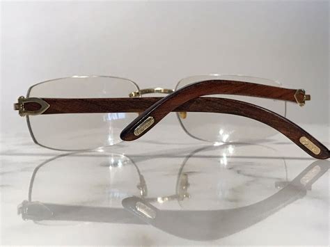 cartier bubinga wood glasses|Vintage Cartier Bubinga Wood Eyeglasses .